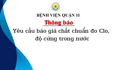 Thông báo yêu cầu báo giá chất chuẩn đo Clo, độ cứng trong nước